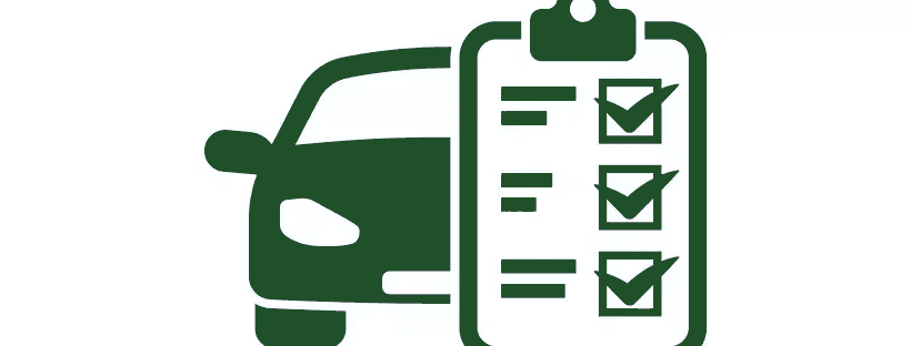 Illustration of a car beside a checklist of documents